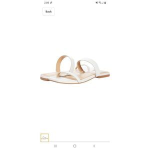 New Size 11 White Leather Chinese Laundry Deana Slides Sandals Summer Sh…
